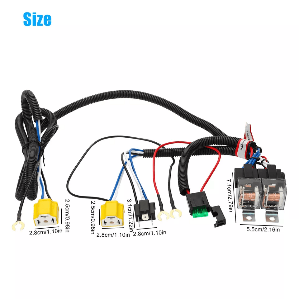 LED Headlight Relay Wiring Harness Kit 4