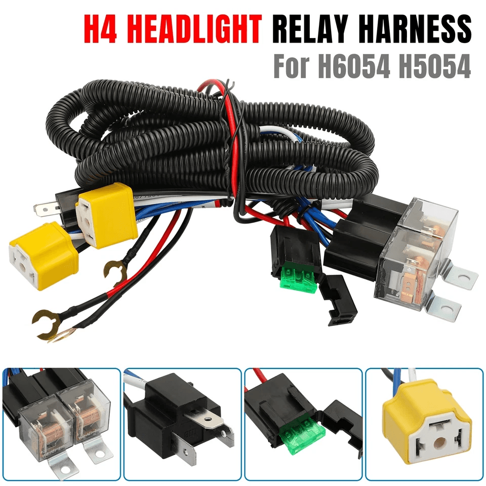 LED Headlight Relay Wiring Harness Kit