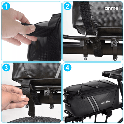 Waterproof Bike Rear Rack Bag  Durable Cycling Storage Pouch  Trunk Pannier For Commuters 2