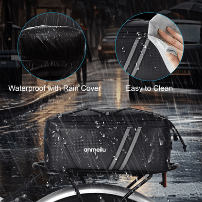 Waterproof Bike Rear Rack Bag  Durable Cycling Storage Pouch  Trunk Pannier For Commuters 1