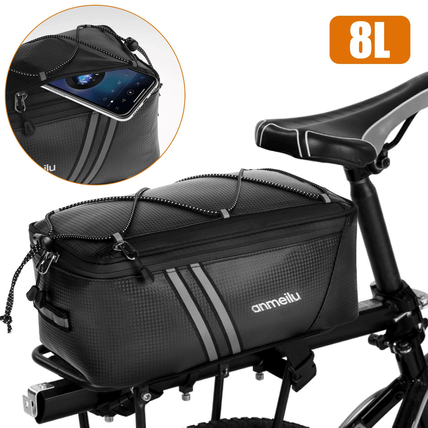 Waterproof Bike Rear Rack Bag – Durable Cycling Storage Pouch & Trunk Pannier for Commuters