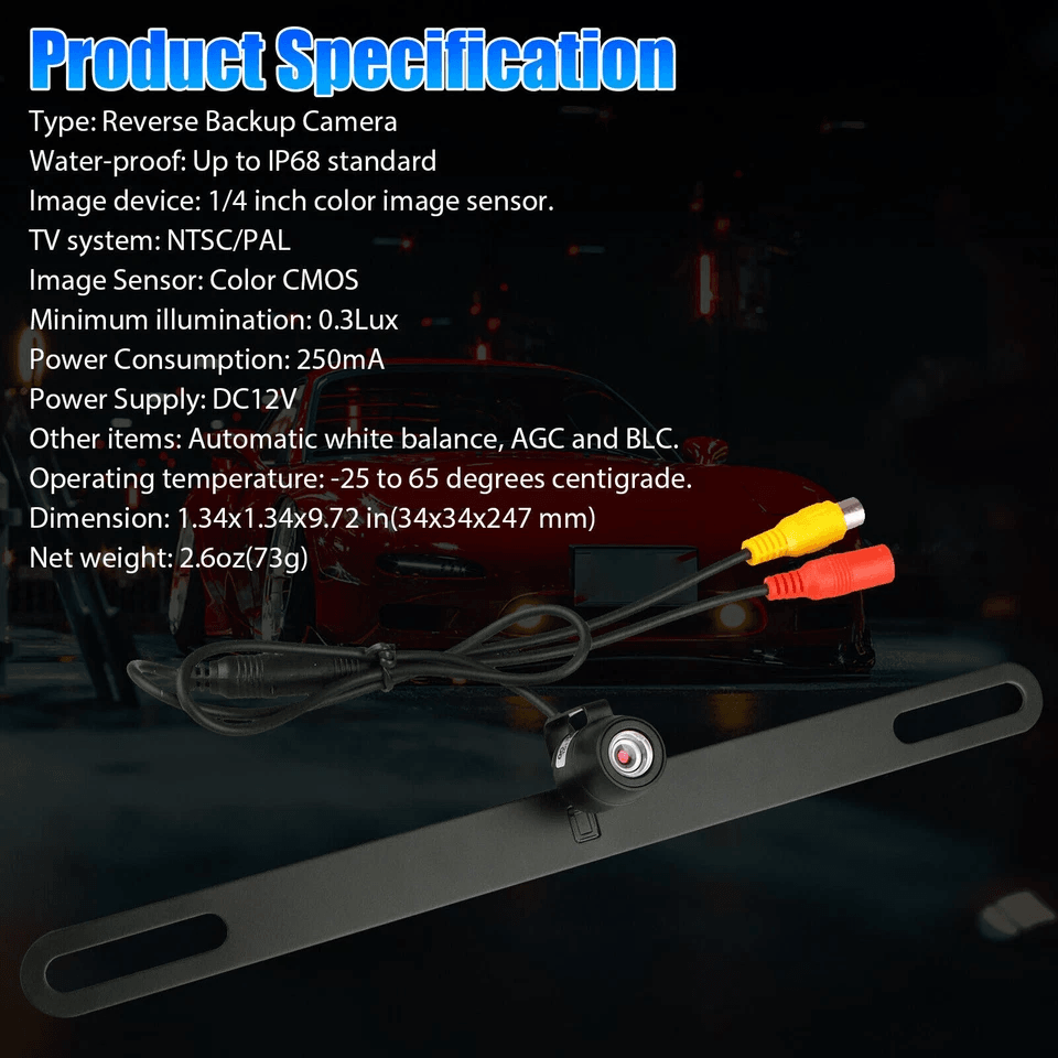HD Car Reverse Backup Night Vision Camera Rear View Parking Cam Waterproof Wide Angle Rearview Came 8