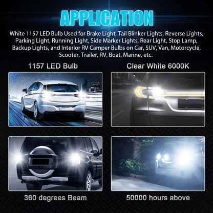 LED Tail Brake Stop Reverse Parking Turn Signal Light Bulb Super White HighPerformance Lighting For 5