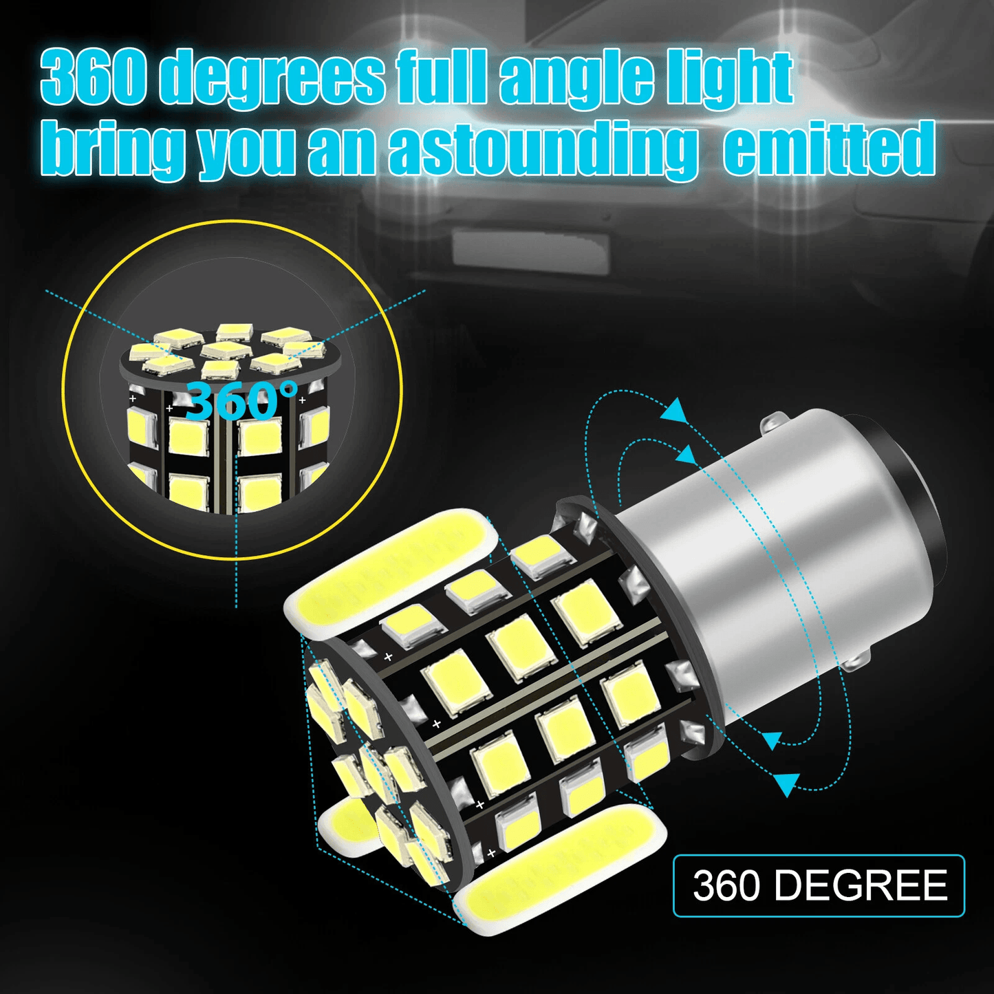 LED Tail Brake Stop Reverse Parking Turn Signal Light Bulb Super White HighPerformance Lighting For 2