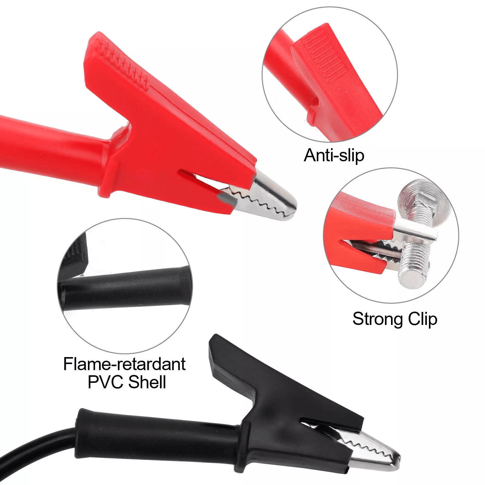 Premium Alligator Clips For Multimeter  HighVoltage Electrical Test Leads  Jumper Wires Set 2PCS 15 5