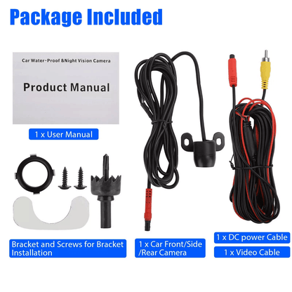 170 WideAngle HD Reverse Parking Camera With Night Vision  FrontRearSide View Backup 9