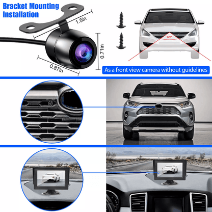 170 WideAngle HD Reverse Parking Camera With Night Vision  FrontRearSide View Backup 3