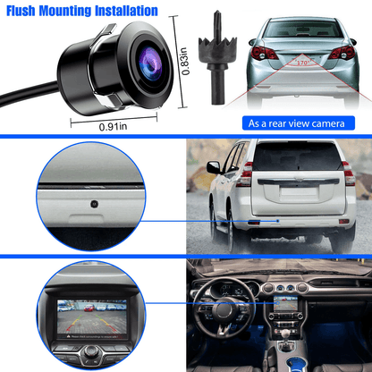 170 WideAngle HD Reverse Parking Camera With Night Vision  FrontRearSide View Backup 4
