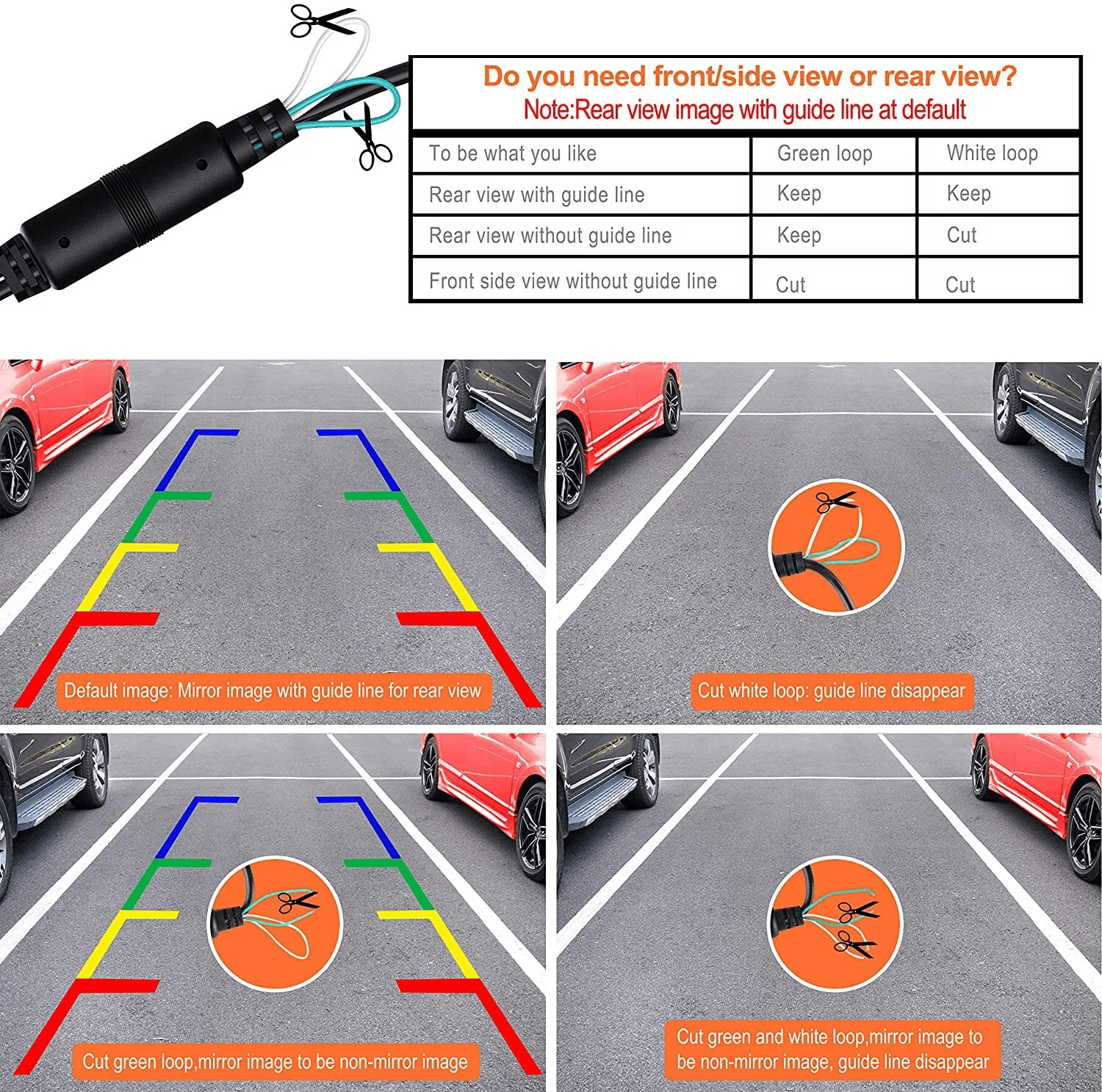 170 WideAngle HD Reverse Parking Camera With Night Vision  FrontRearSide View Backup 7
