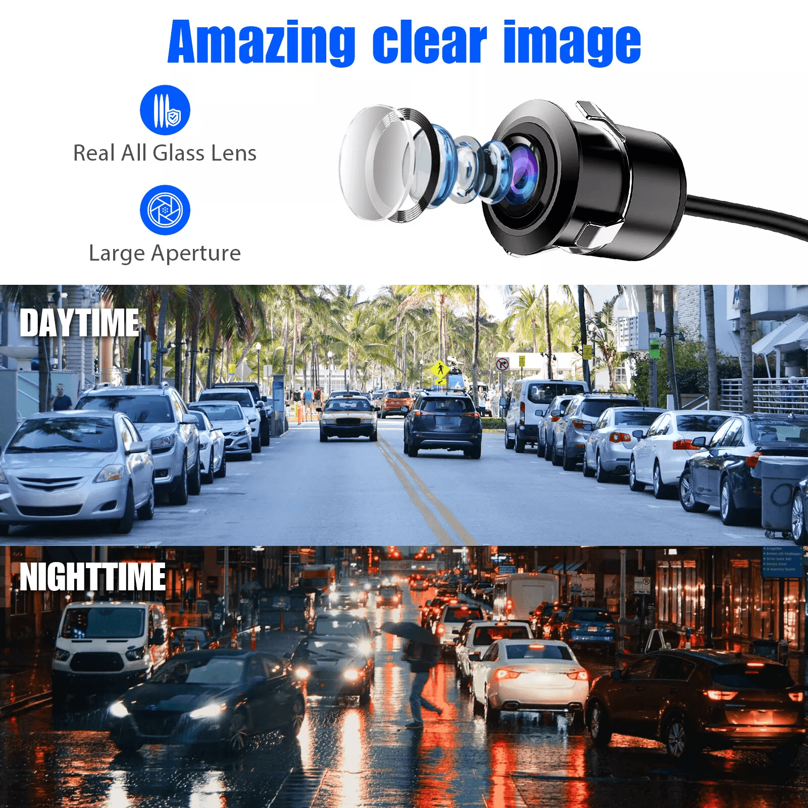 170 WideAngle HD Reverse Parking Camera With Night Vision  FrontRearSide View Backup 8