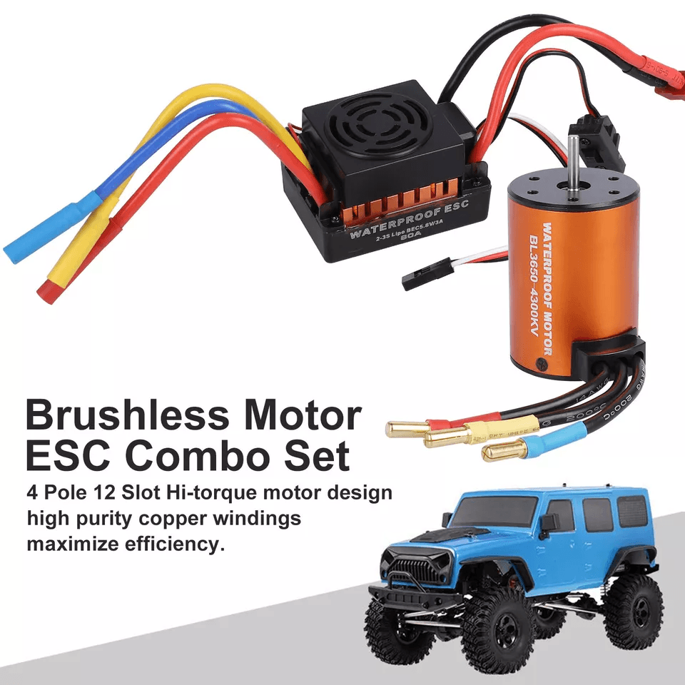 Waterproof Brushless Motor And ESC Combo Set For RC Car Truck High Torque Pole Slot Design With Pro 3