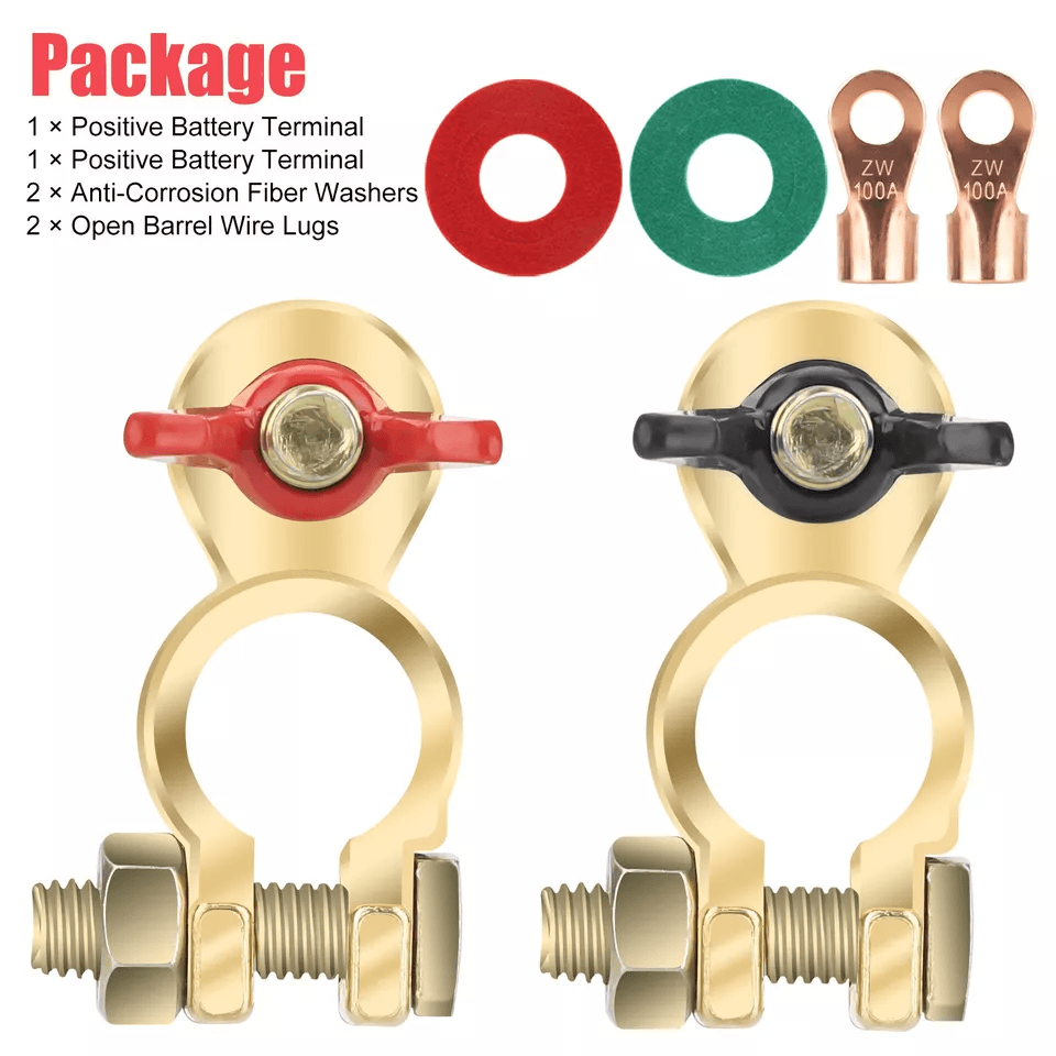 Brass Battery Terminal Positive  Negative Clamps Connectors For Marine Car Boat Truck Van Top Post  8