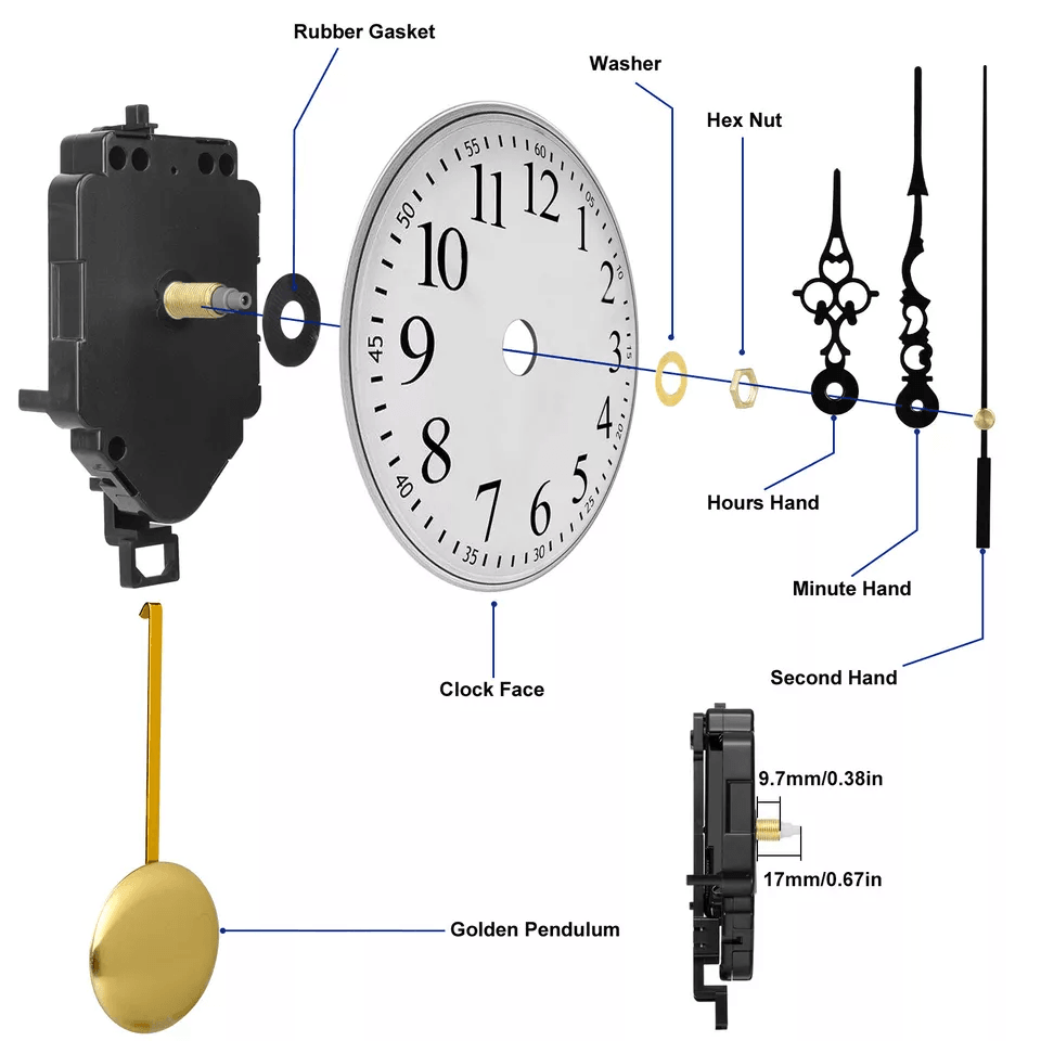 Quartz Clock Movement Mechanism With Chime Music Box DIY Replacement Repair Parts Kit Pendulum Cloc 3