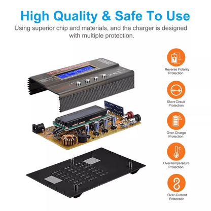 Smart LiPo Battery Balance Charger 6A Discharger For RC Cars Boats NiMH NiCd LiHV Liion Batteries W 2
