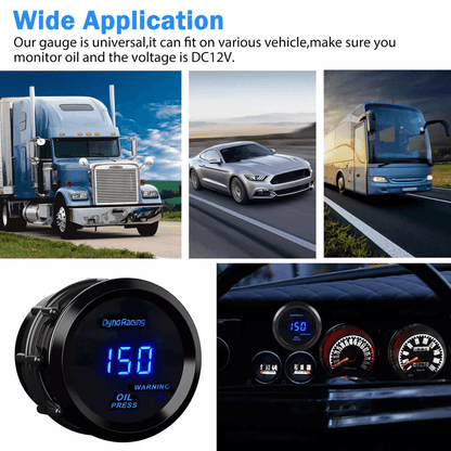 Universal LED Digital Oil Pressure Gauge Meter With Sensor Kit Car Truck Automotive High Precision  5