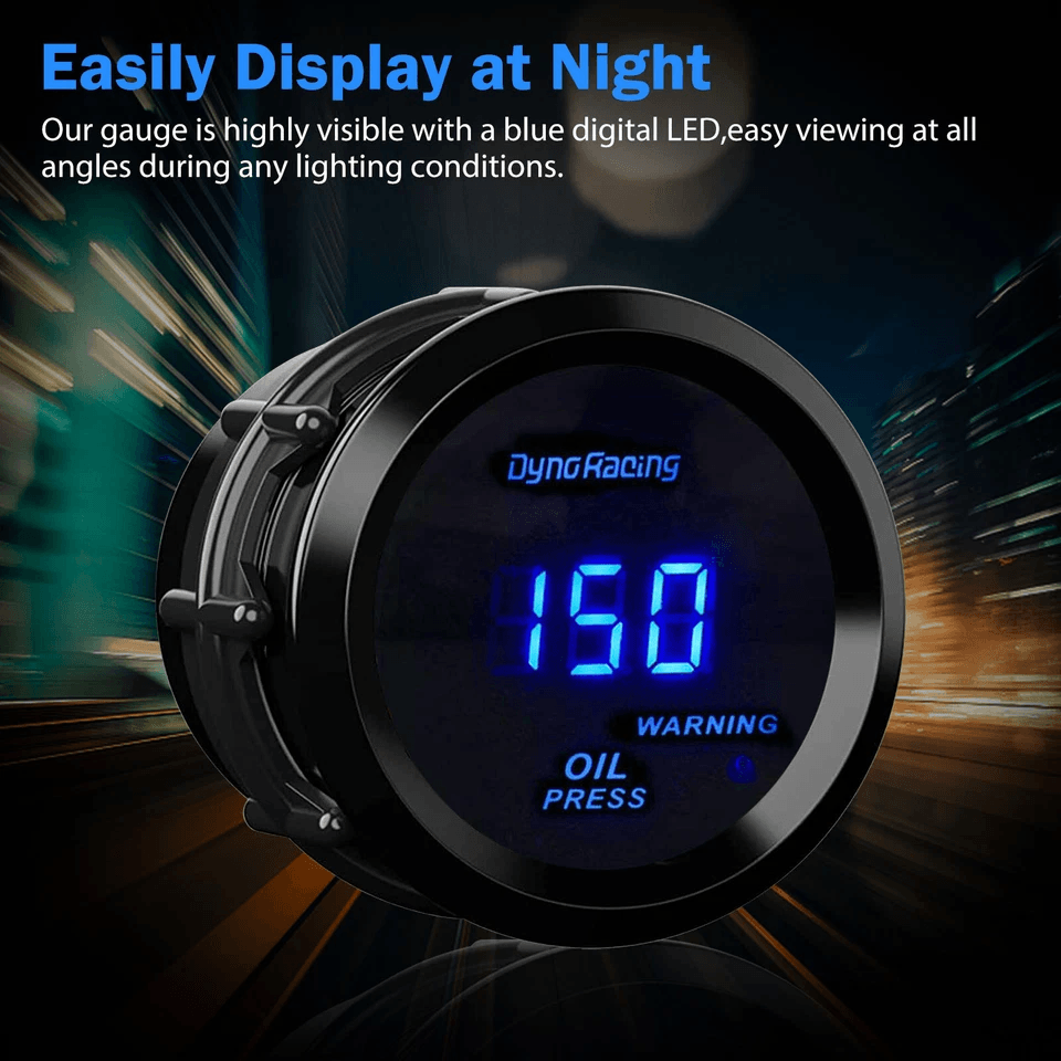 Universal LED Digital Oil Pressure Gauge Meter With Sensor Kit Car Truck Automotive High Precision  6