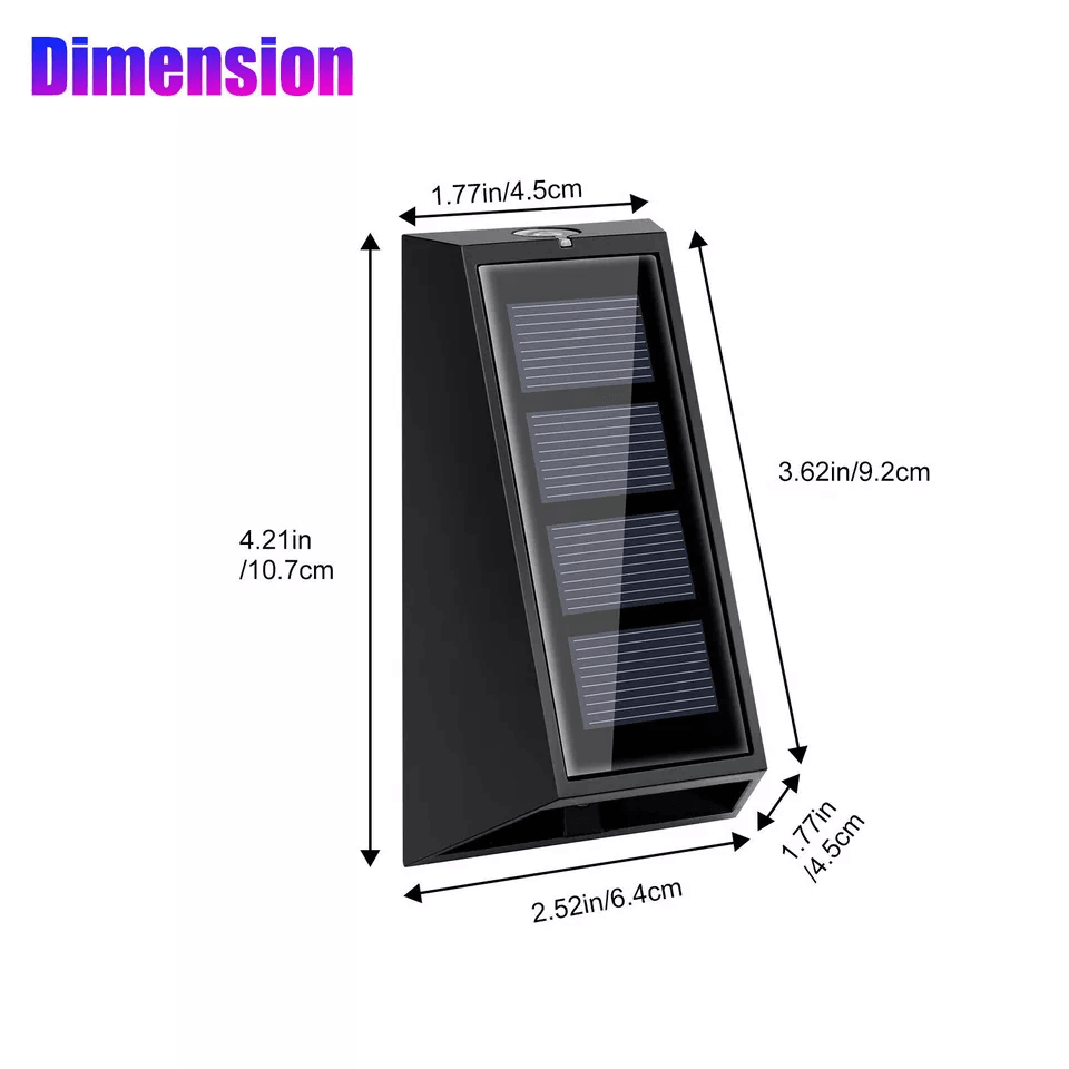 Solar Colorful Wall Light RGB Color Changing Outdoor Waterproof Garden Fence Lamp 4