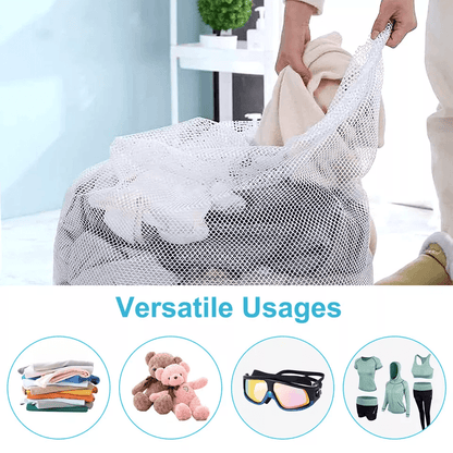 Heavy Duty Laundry Bag Large Mesh Wash Clothes With Drawstring Top Closure Durable Dirty Clothes St 3