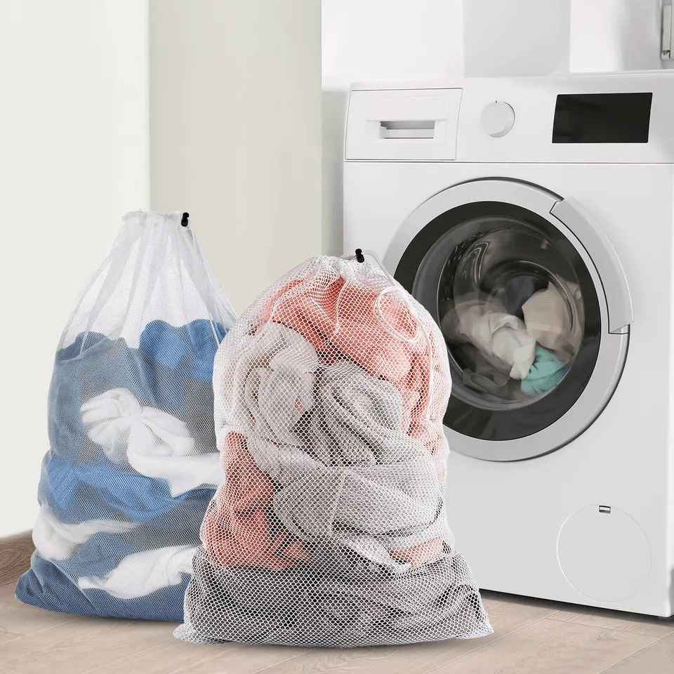 Heavy Duty Laundry Bag Large Mesh Wash Clothes With Drawstring Top Closure Durable Dirty Clothes St 5