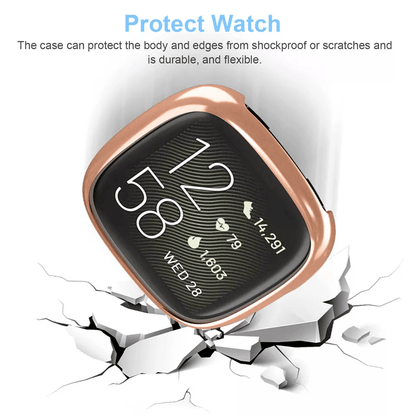 Watch Case TPU Screen Cover Protector For Fitbit Versa Sense Smartwatch UltraThin Shockproof Full P 3