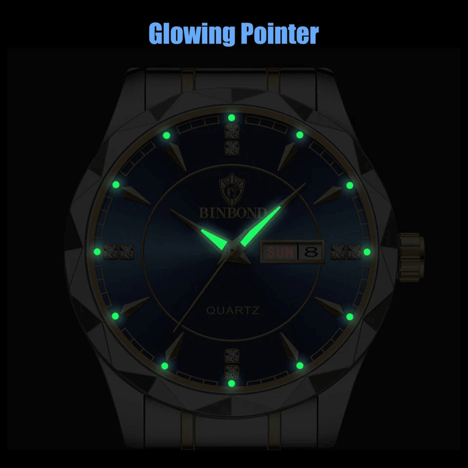 Mens Waterproof Luxury Quartz Watch Stainless Steel Luminous Dial Classic Business Style 5