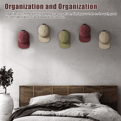 Baseball Cap Hat Rack Wall Door Hanger Holder Storage Organize Hooks Adhesive NoDrill Hat Display O 1