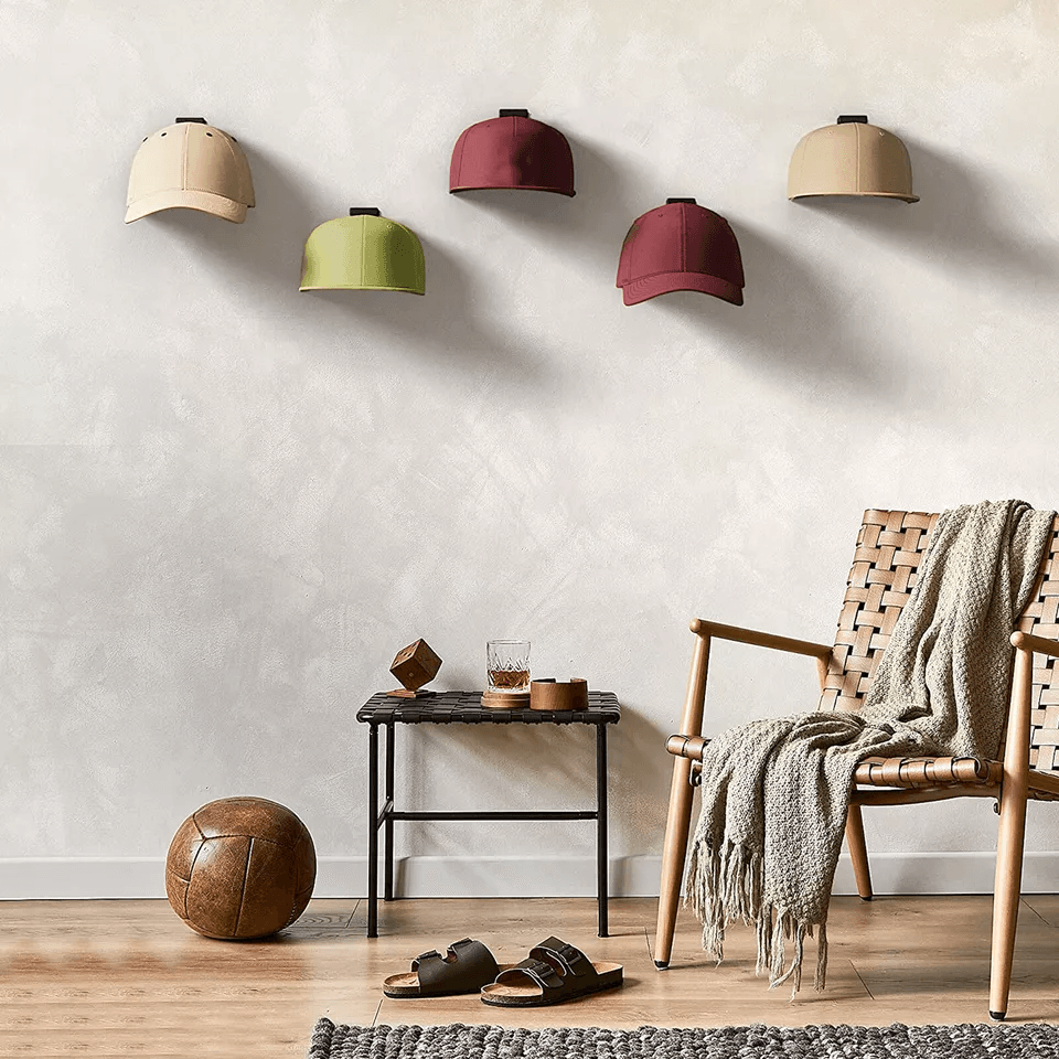 Baseball Cap Hat Rack Wall Door Hanger Holder Storage Organize Hooks Adhesive NoDrill Hat Display O 4