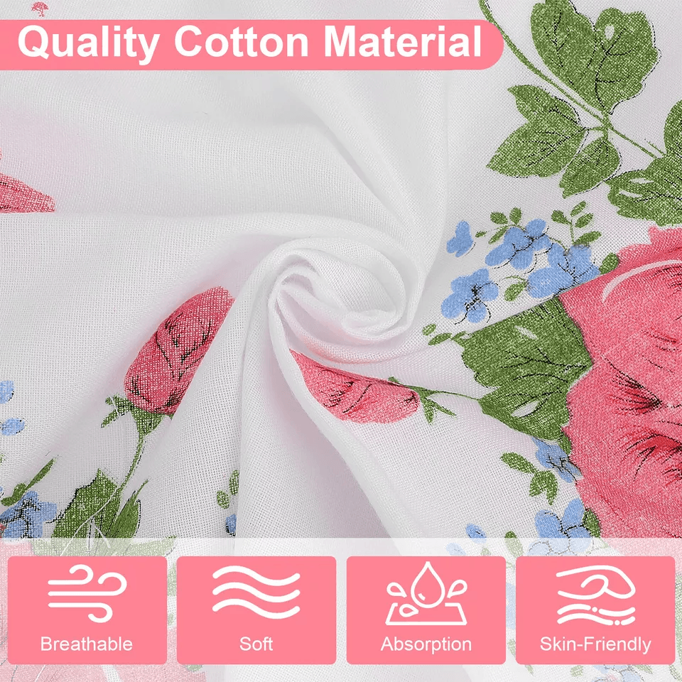 Lady Handkerchiefs Cotton Soft Pocket Square Vintage Floral Hankies For Women Reusable Handkerchief 4