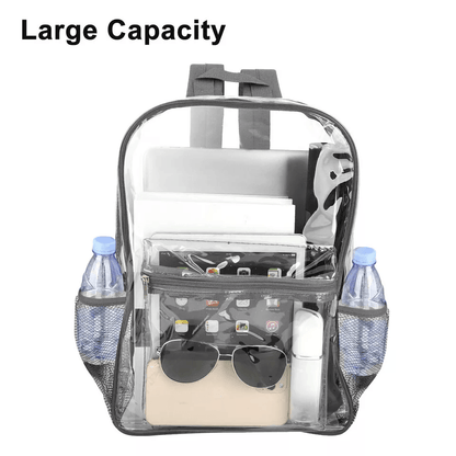 Heavy Duty Clear Backpack Waterproof Transparent Sling Bag SeeThrough Bookbag For School Work  Trav 3