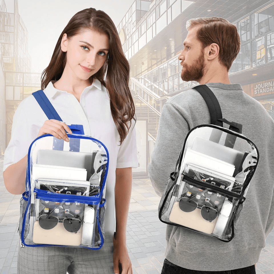 Heavy Duty Clear Backpack Waterproof Transparent Sling Bag SeeThrough Bookbag For School Work  Trav 2