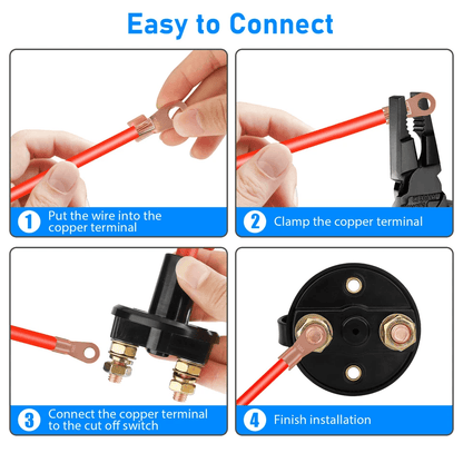 Heavy Duty Battery Kill Switch Disconnect Isolator Power Cut Off Switch For Car Truck RV Boat ATV M 4