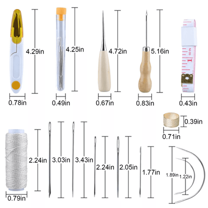 Upholstery Leather Canvas Repair Kit Curved Hand Sewing Needles For Sail Carpet Fabric Tent  DIY Pr 3