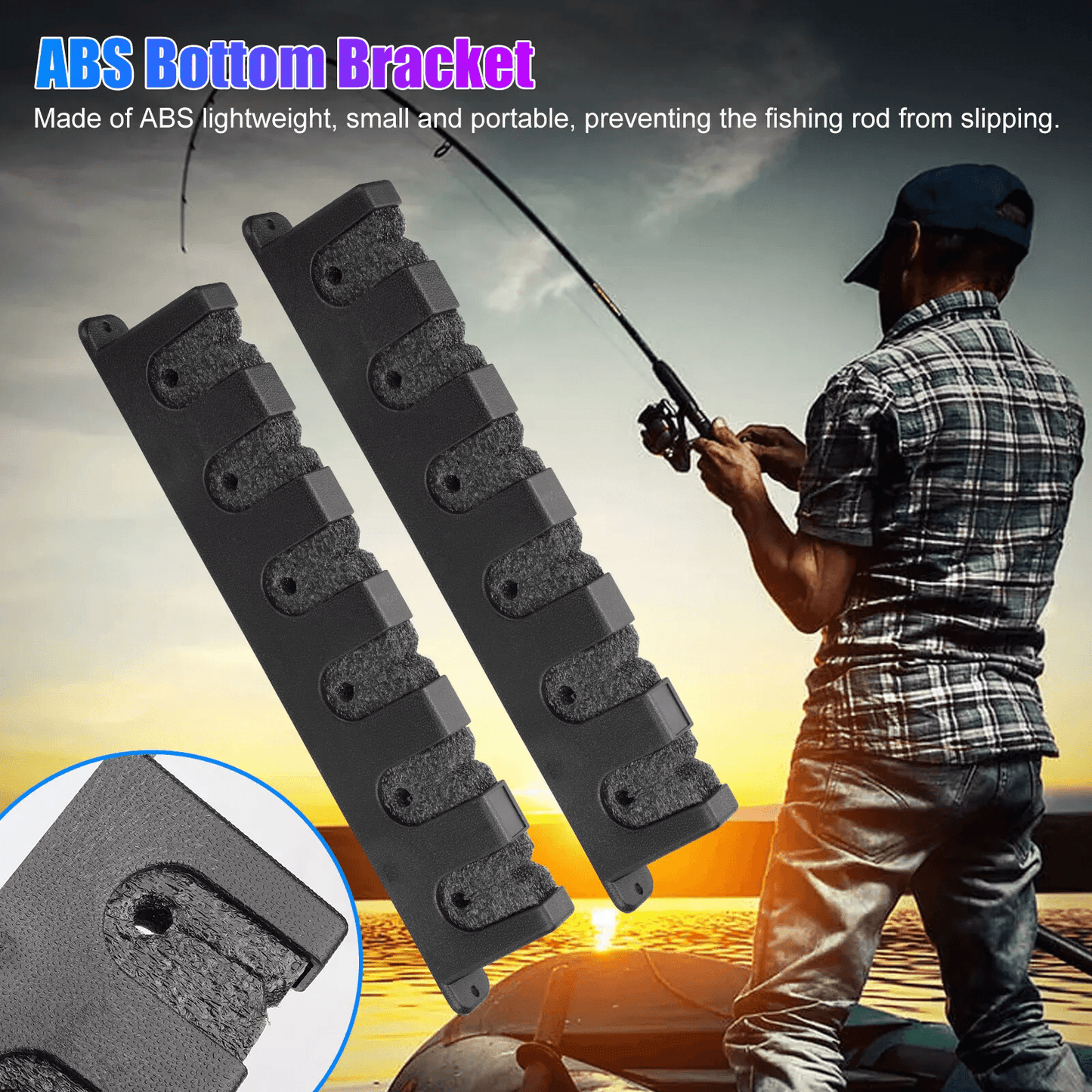 Horizontal Boat Fishing Rack Wall Mount Vertical Pole Holder Stand Storage 2