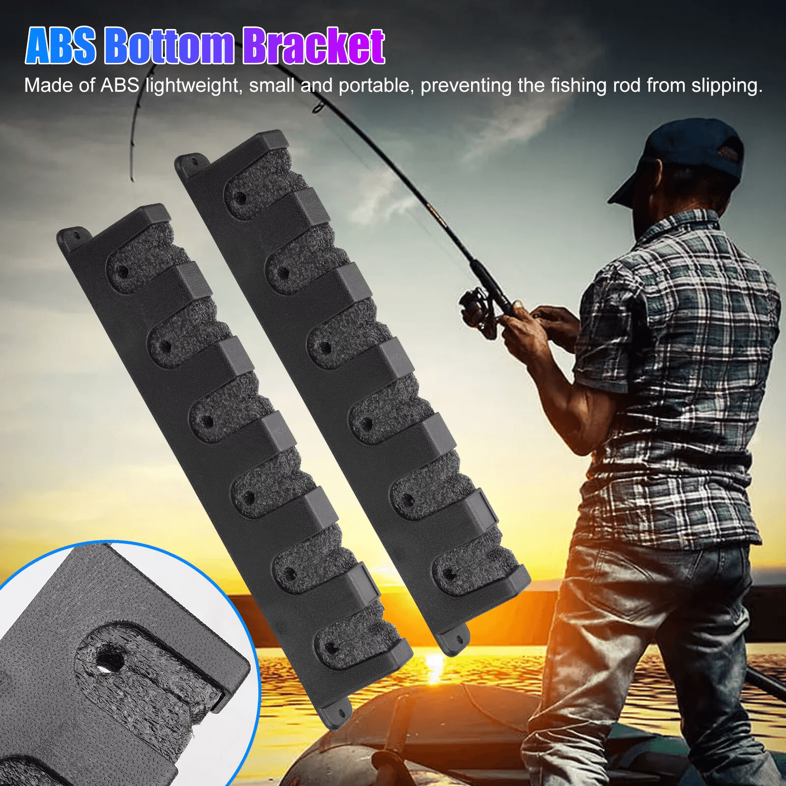 Horizontal Boat Fishing Rack Wall Mount Vertical Pole Holder Stand Storage 2