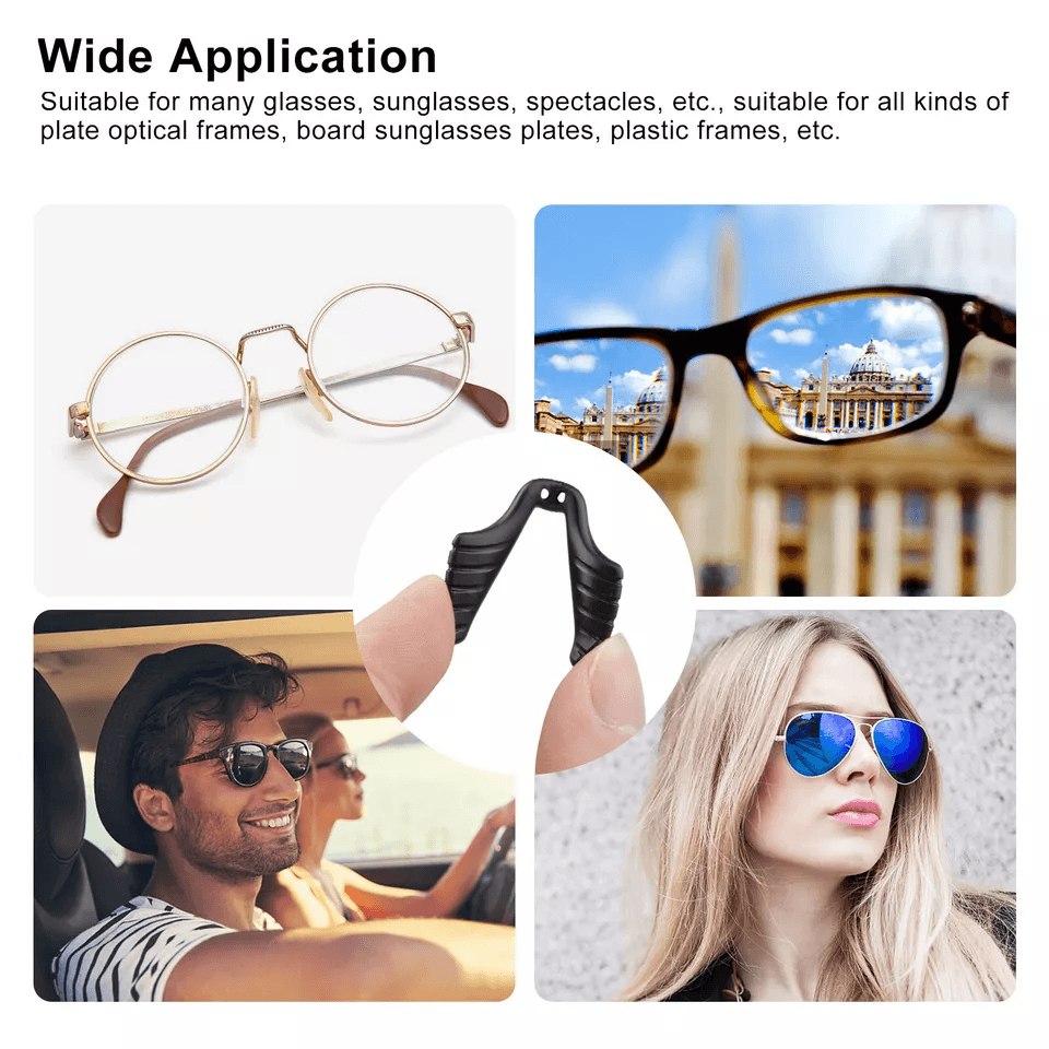 Invisible Antislip Silicone Nose Pads Stick On For Eyeglasses Sunglasses  Reading Glasses Soft Adhe