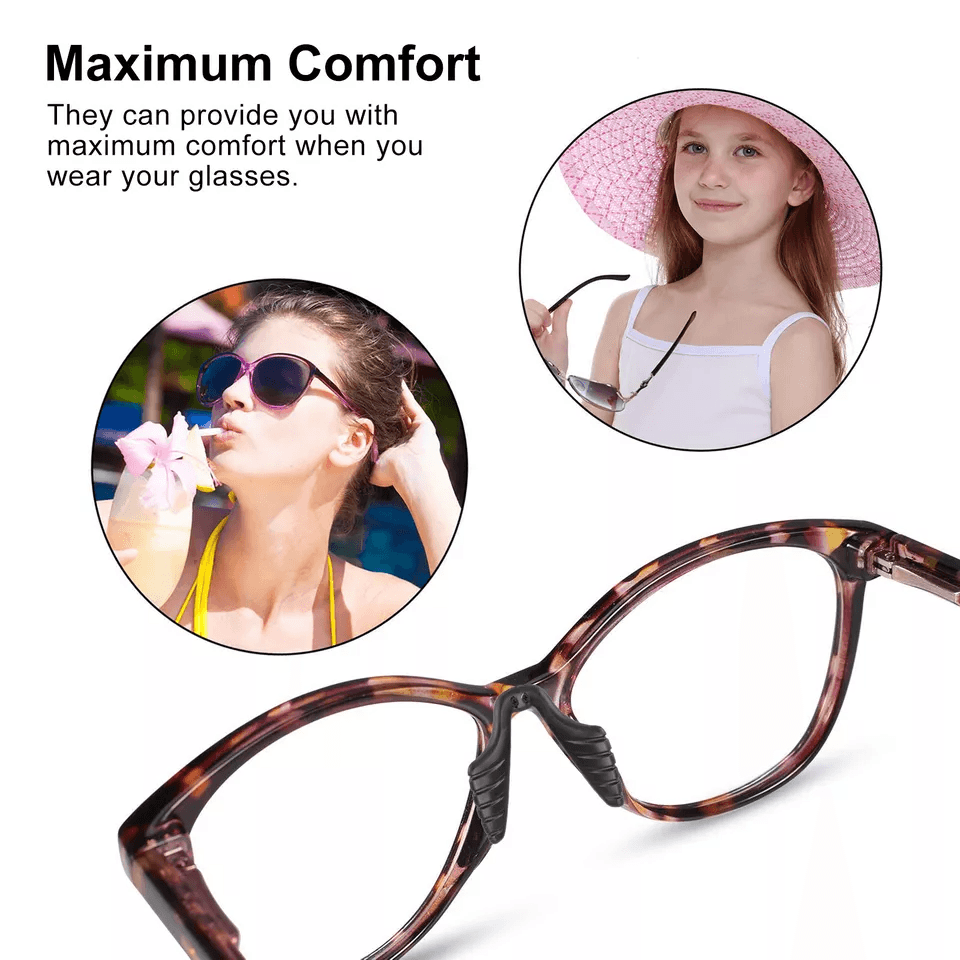 Invisible Antislip Silicone Nose Pads Stick On For Eyeglasses Sunglasses  Reading Glasses Soft Adhe