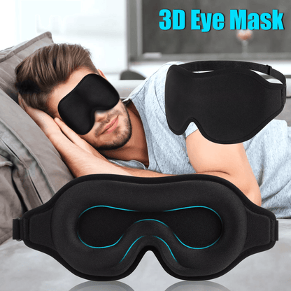 Travel Silk Eye Mask Sleeping Soft Padded Shade Cover Rest Relax Blindfold with Contour Design Adjustable for Sleep