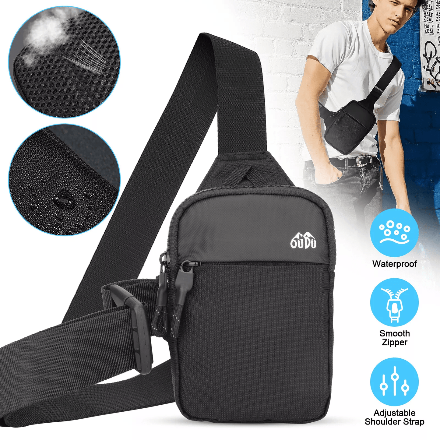 Waterproof Men Women Sling Bag, Chest Crossbody Travel Shoulder Pack for Hiking, Sports, and Daily Use