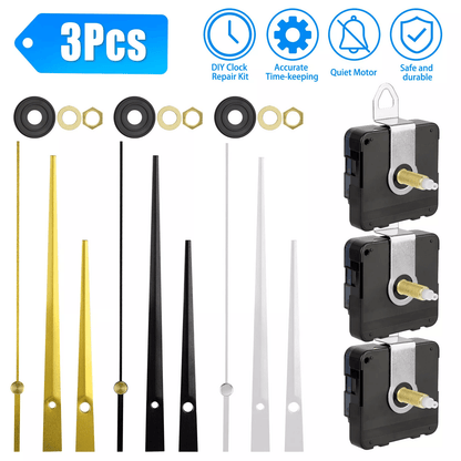 DIY Wall Quartz Clock Movement Repair Kit, Replacement Hands & Mechanism Set