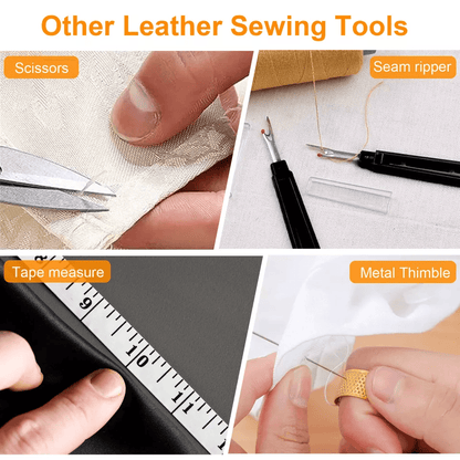 48Pcs Leather Thread Stitching Needles And Awl Hand Tools Kit For DIY Sewing Craft Leather Repair A 2