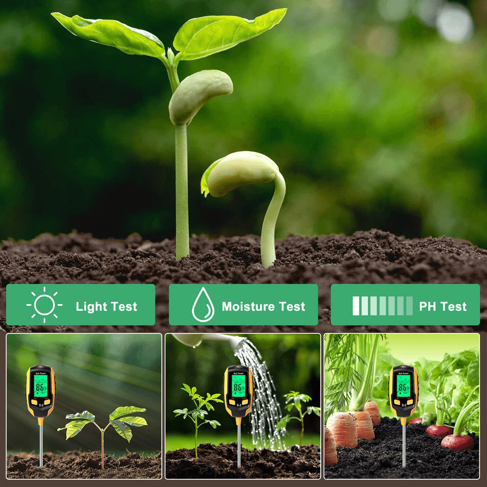 LCD Digital PH Soil Tester 5in1 Plant Lawn Moisture Temperature Test Meter For Garden Farm Potted P 3