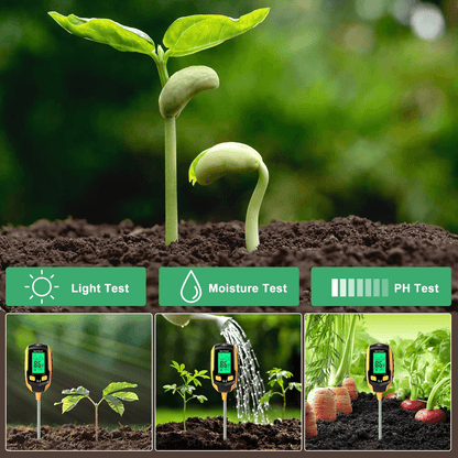LCD Digital PH Soil Tester 5in1 Plant Lawn Moisture Temperature Test Meter For Garden Farm Potted P 3