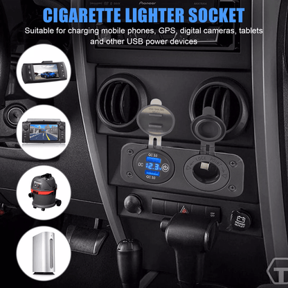 Dual USB Charger Car Cigarette Lighter Socket Plug Panel For Car Truck RV Motorcycle 6
