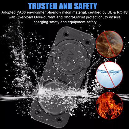 Dual USB Charger Car Cigarette Lighter Socket Plug Panel For Car Truck RV Motorcycle 4