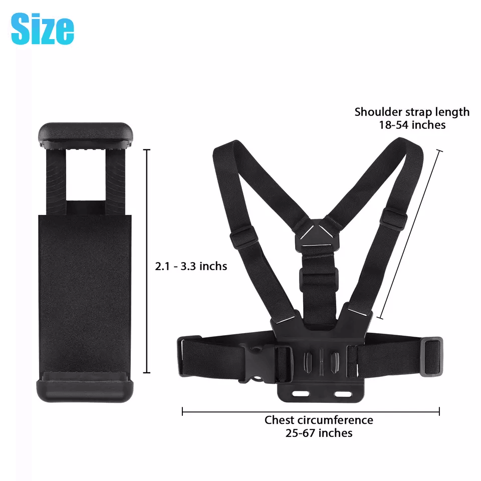 Adjustable Phone Holder Chest Strap Mount Accessories HandsFree POV Harness Kit For VLOG Cycling Sk 5