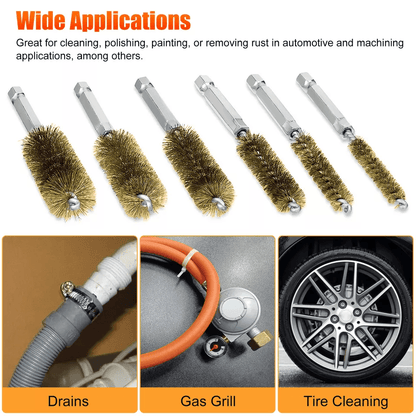 Hex Shank Brass Bore Cleaning Brushe For Power Drill Wire Brushes For Rust Removal And Polishing An 7