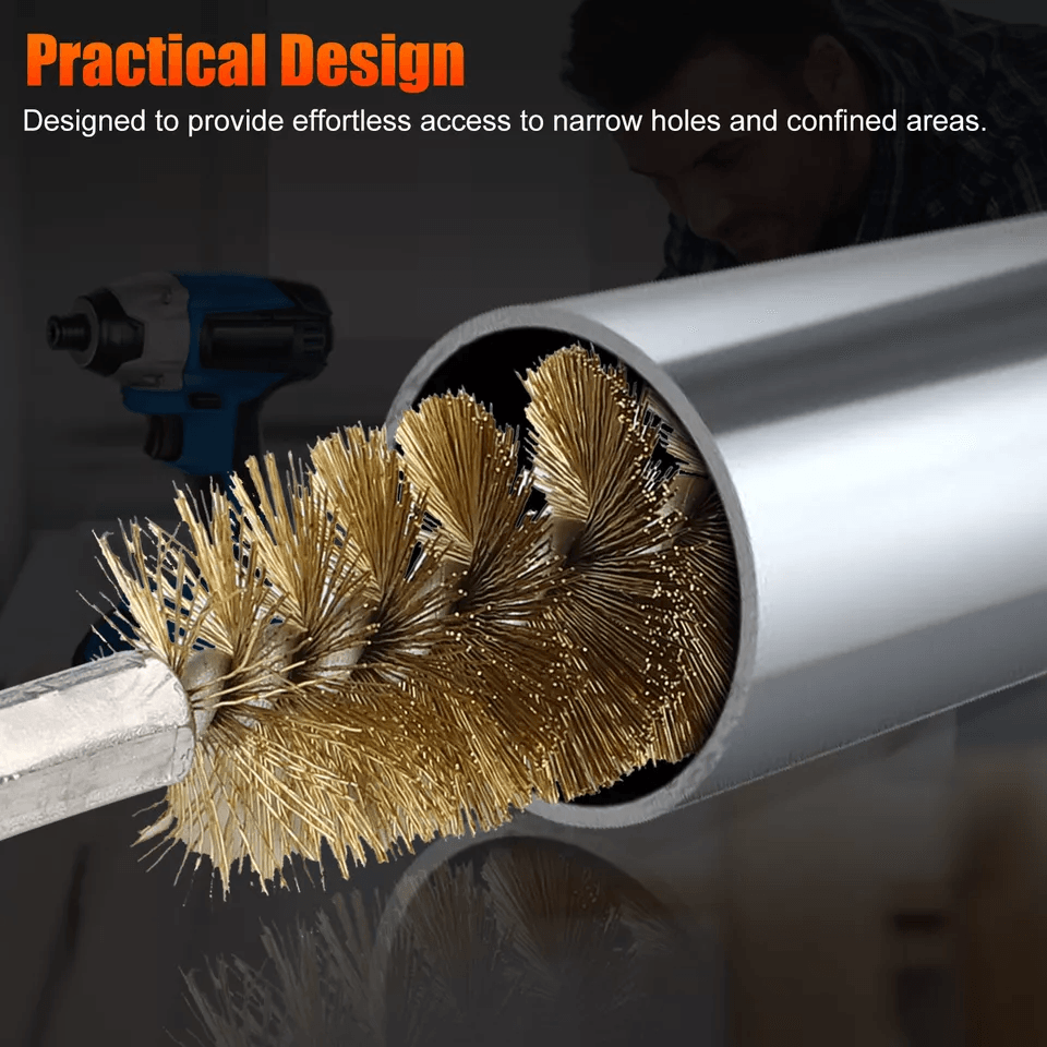 Hex Shank Brass Bore Cleaning Brushe For Power Drill Wire Brushes For Rust Removal And Polishing An 4