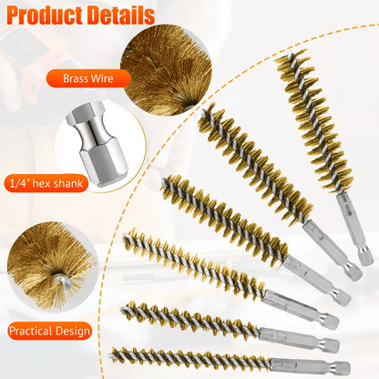 Hex Shank Brass Bore Cleaning Brushe For Power Drill Wire Brushes For Rust Removal And Polishing An 1