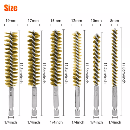 Hex Shank Brass Bore Cleaning Brushe For Power Drill Wire Brushes For Rust Removal And Polishing An 8