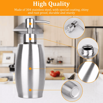 Stainless Steel Hand Soap Dispenser For Kitchen Sink Bathroom Lotion  Liquid Pump Bottle 2